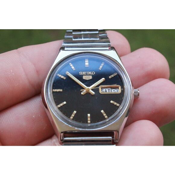 Seiko Other - Vintage 1970 Seiko Automatic Mens Silver Watch W/daydate & Gold accents